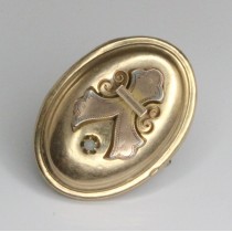 brosa-pandant victorian "locket". rolled gold. cca 1870 Marea Britanie